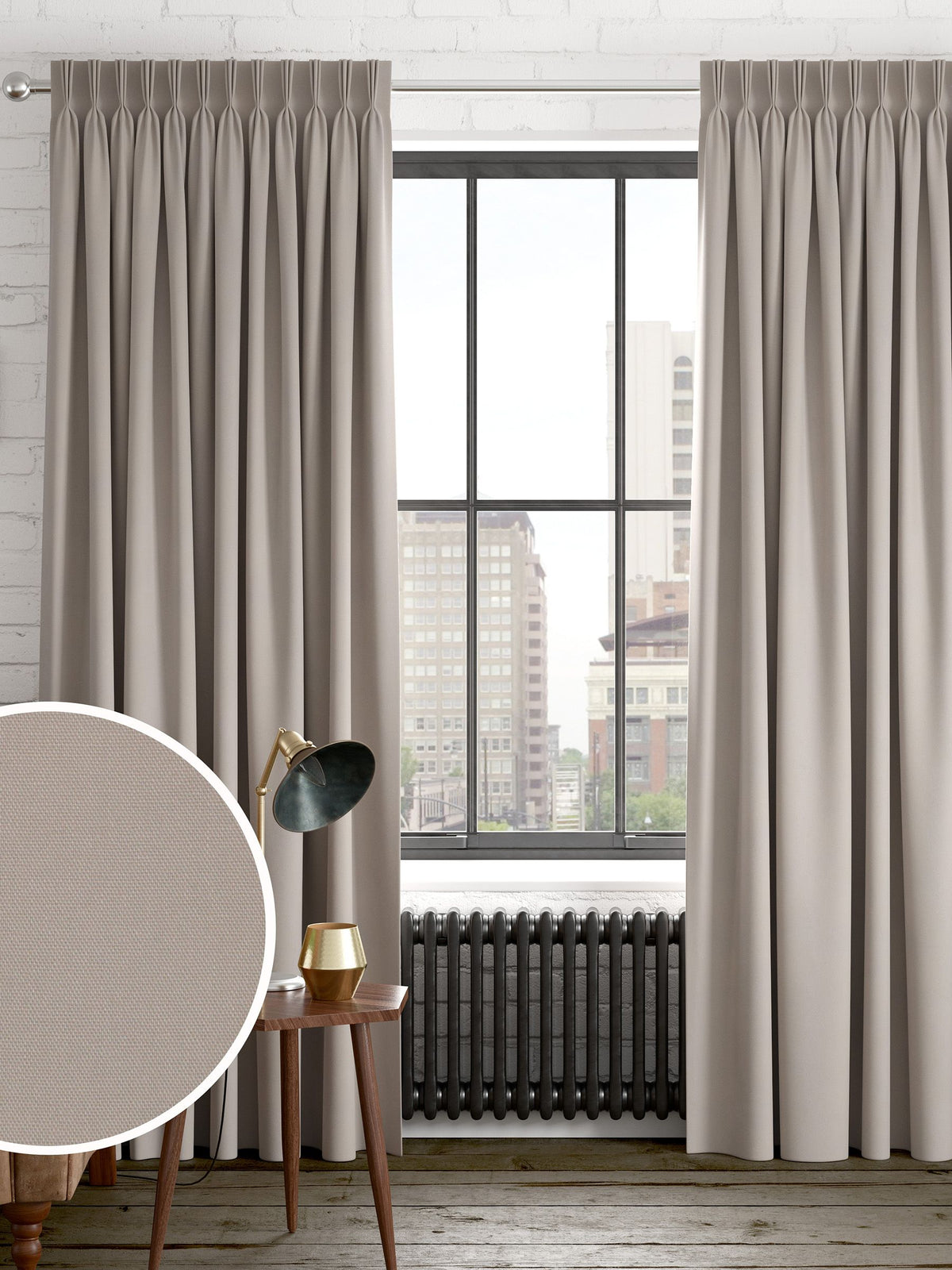 Dark Natural Made to Measure Curtains - British product