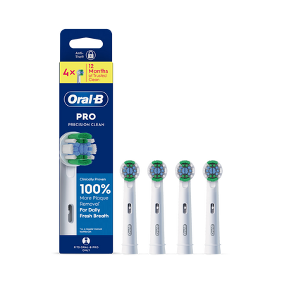 Holland & Barrett Oral-B Pro Precision Clean Toothbrush Heads, 4 Count- Buy online at McGrocer
