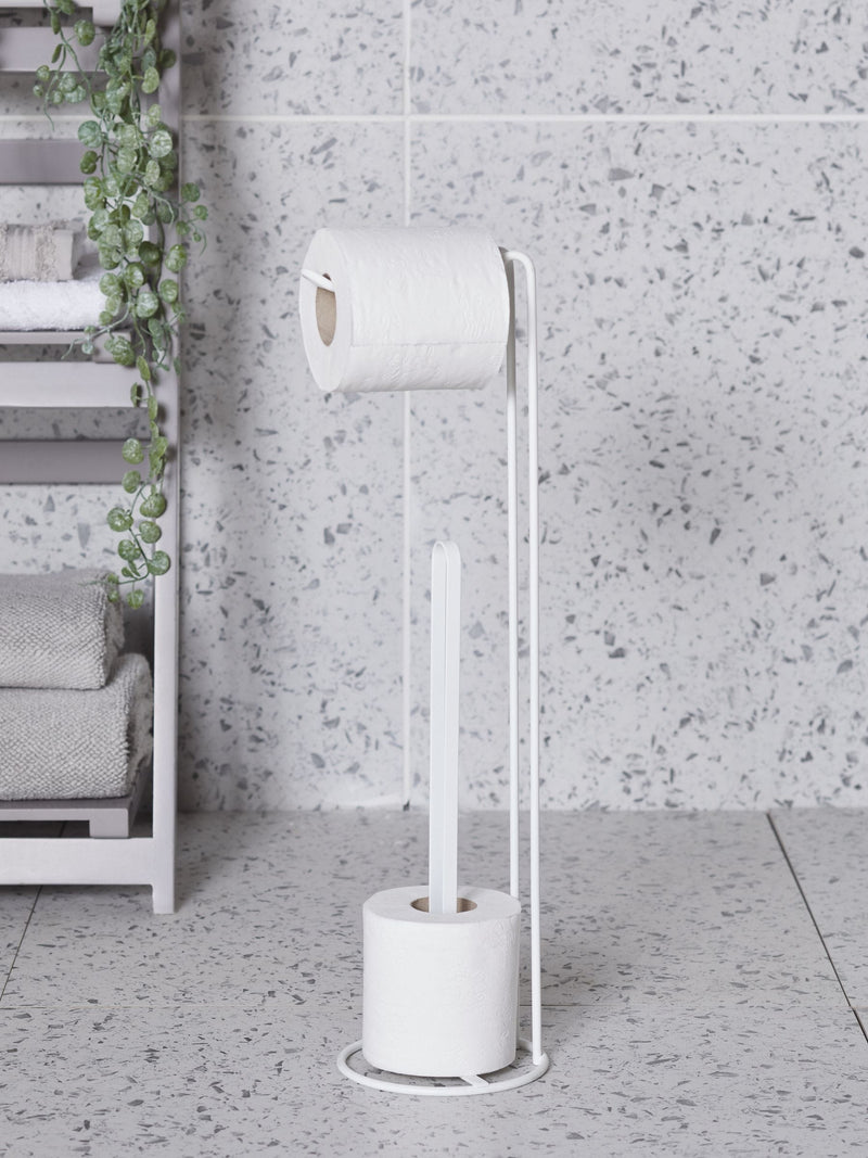 White Wire Toilet Roll Holder