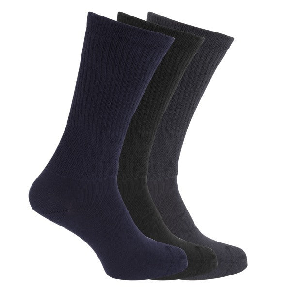 Mens Comfort Wide Feet Diabetic Socks (3 Pairs) (UK 6-11) GOODS Superdrug Navy/ Black  