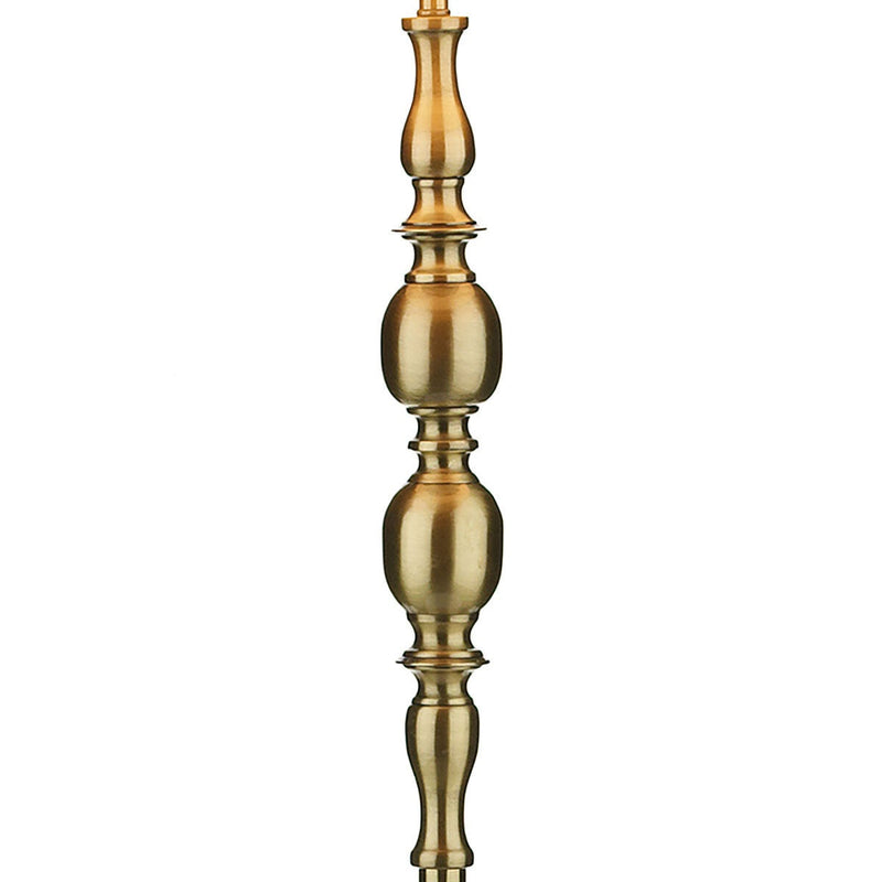 Antique brass floor lamp with faux silk shade, imported from the UK