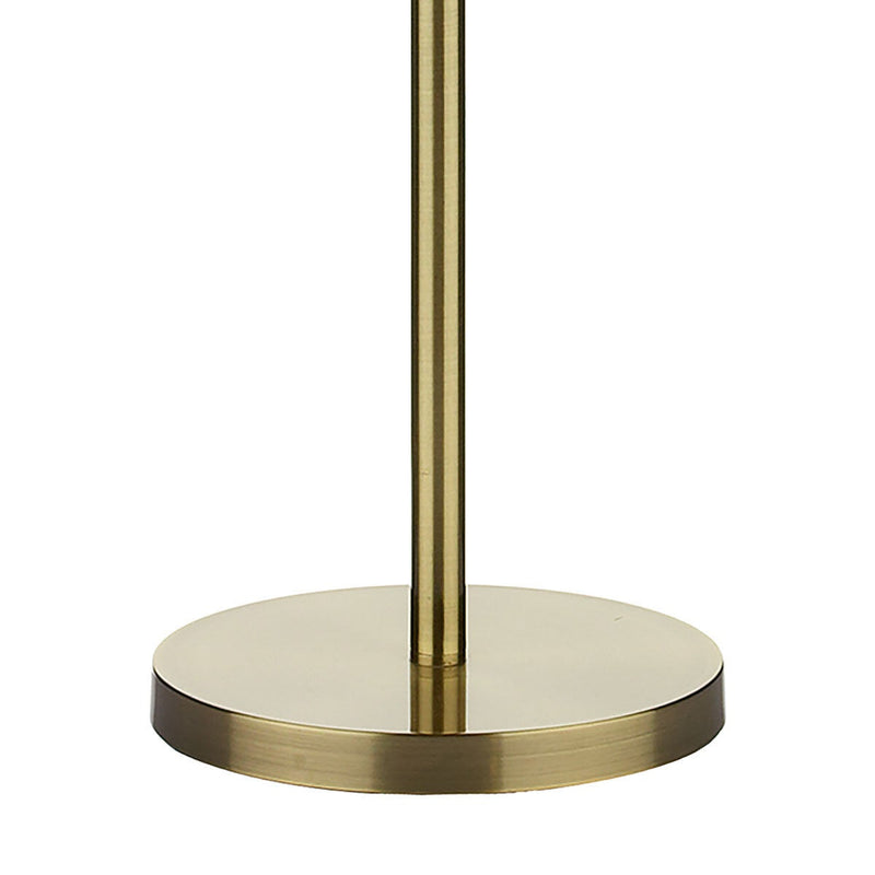 Antique brass floor lamp with faux silk shade, imported from the UK
