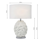 Zachary Textured Oval Table Lamp with White Linen Shade GOODS Costco UK