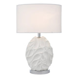 Zachary Textured Oval Table Lamp with White Linen Shade GOODS Costco UK