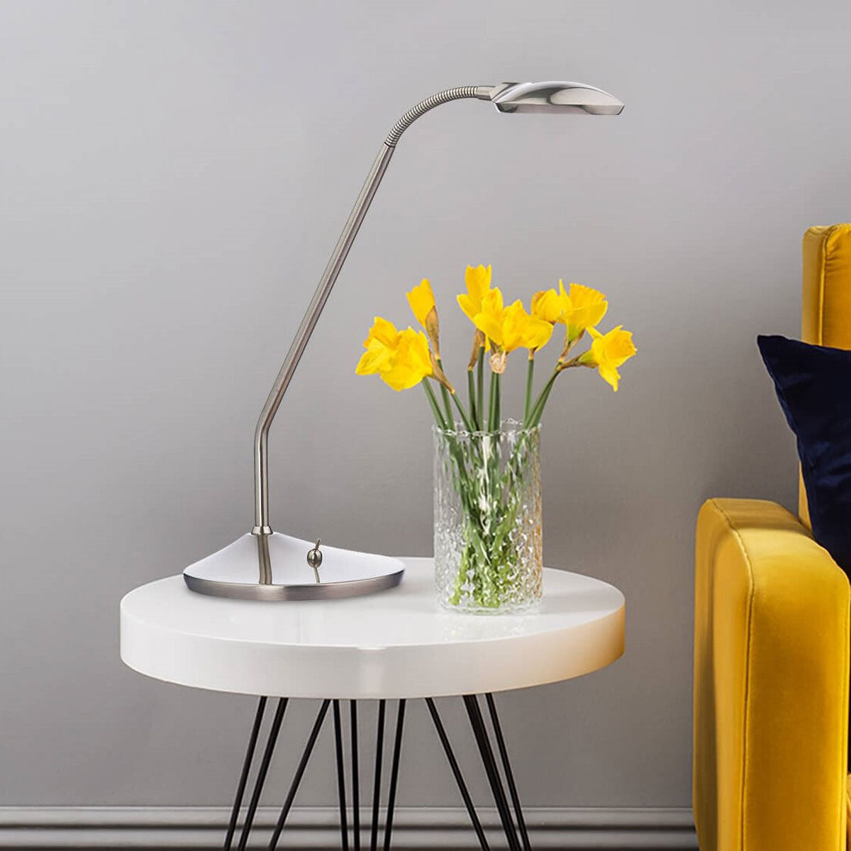 Wellington chrome LED task table lamp, imported from the UK