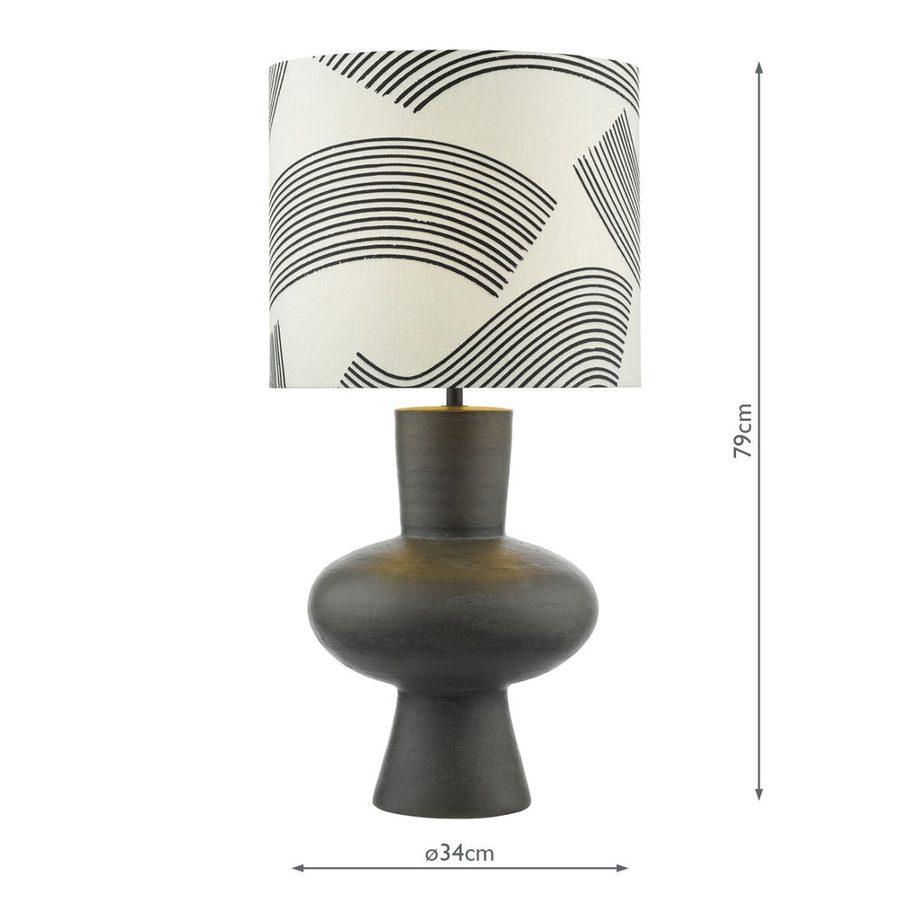 Miho Black & Bronze Table Lamp with Fabric Shade