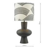 Miho Black & Bronze Table Lamp with Fabric Shade GOODS Costco UK