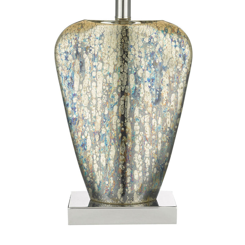 Syracuse mercury glass table lamp with cream shade (British brand)