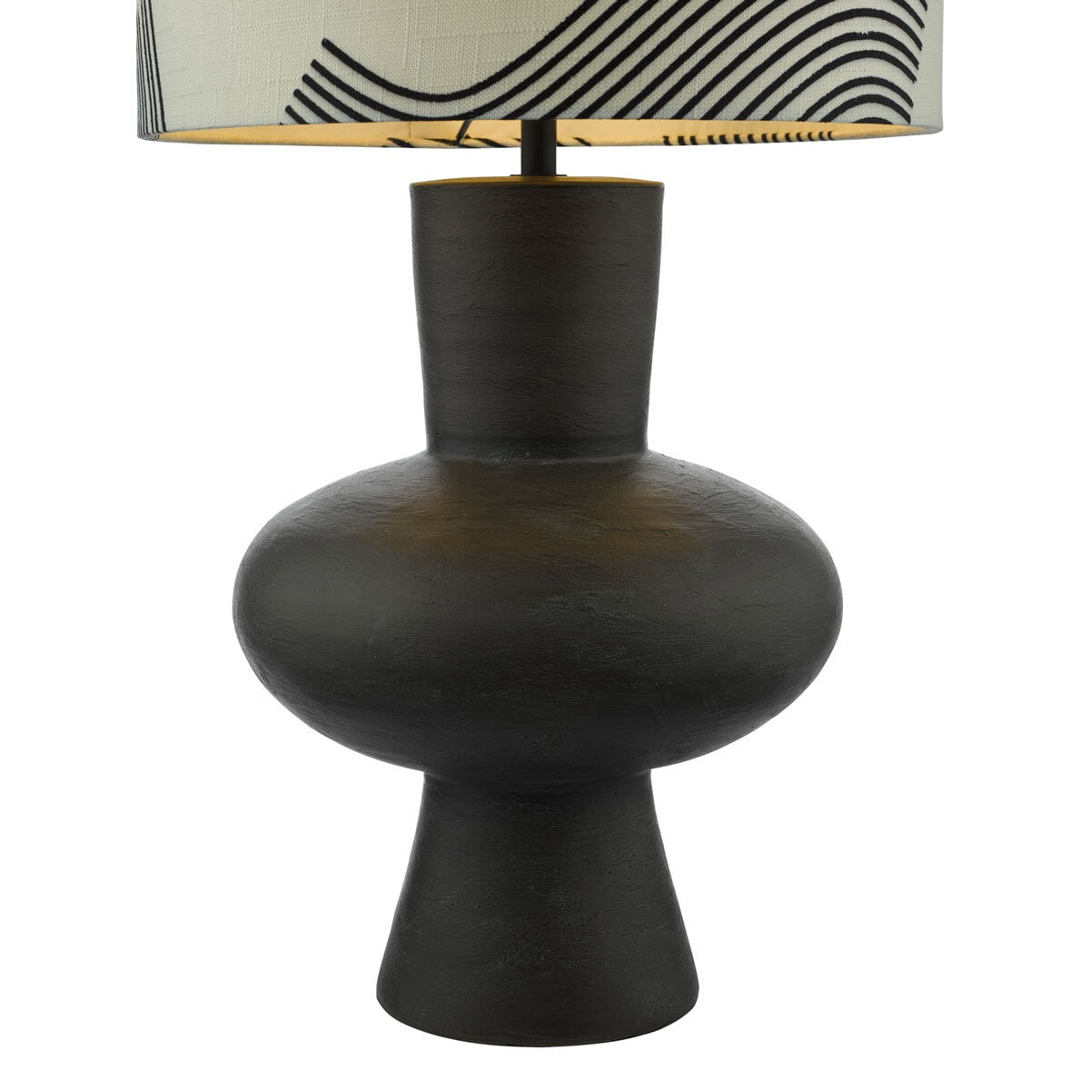 Miho Black & Bronze Table Lamp with Fabric Shade GOODS Costco UK