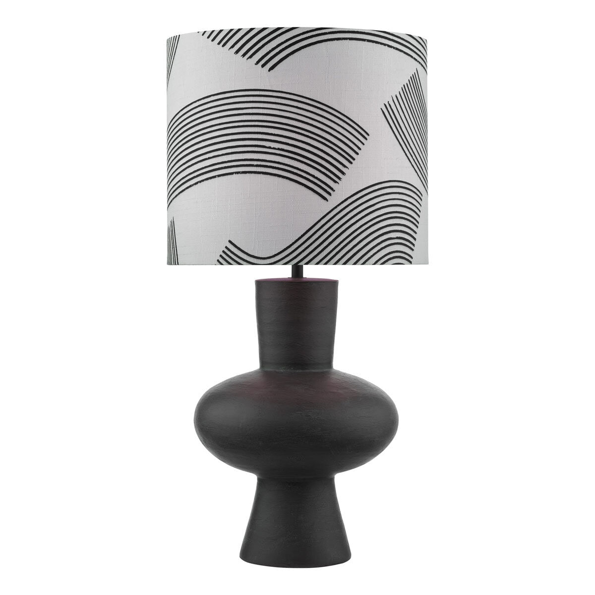 Miho Black & Bronze Table Lamp with Fabric Shade GOODS Costco UK