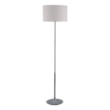 Polished chrome floor lamp with ivory shade - British product
