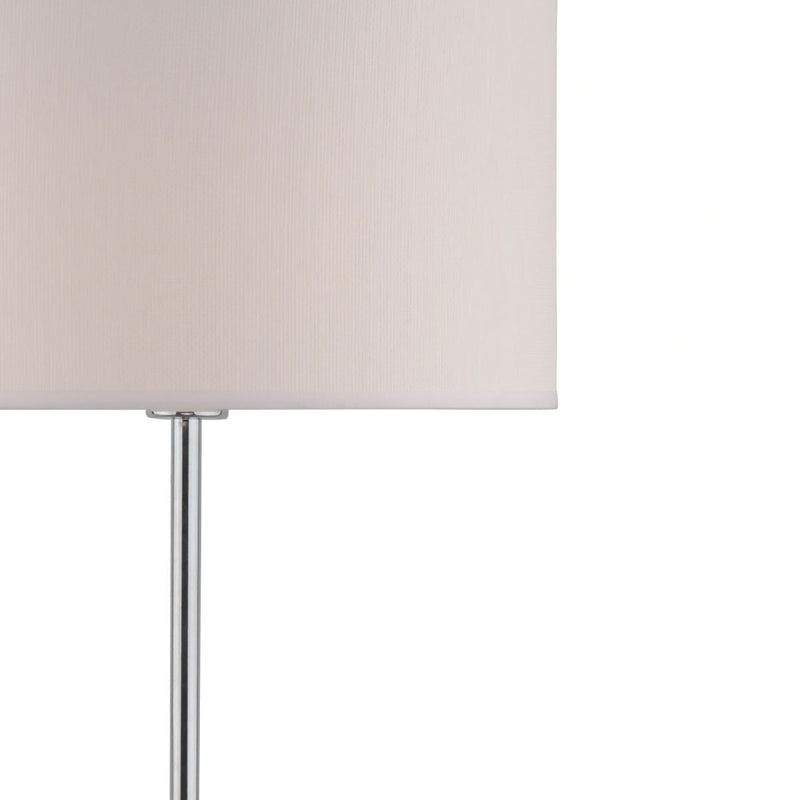 Polished chrome floor lamp with ivory shade - British product