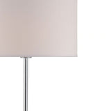 Polished chrome floor lamp with ivory shade - British product