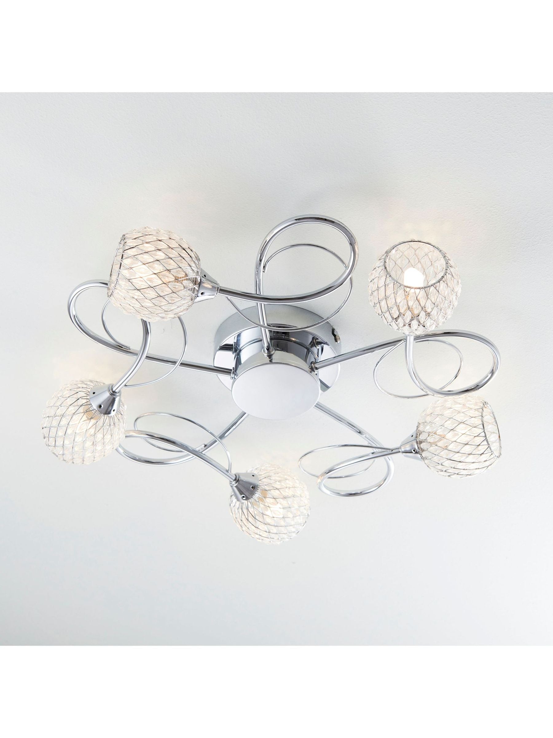 Gallery Home Chrome 5 Light Flush Edmonton Flush Ceiling Light