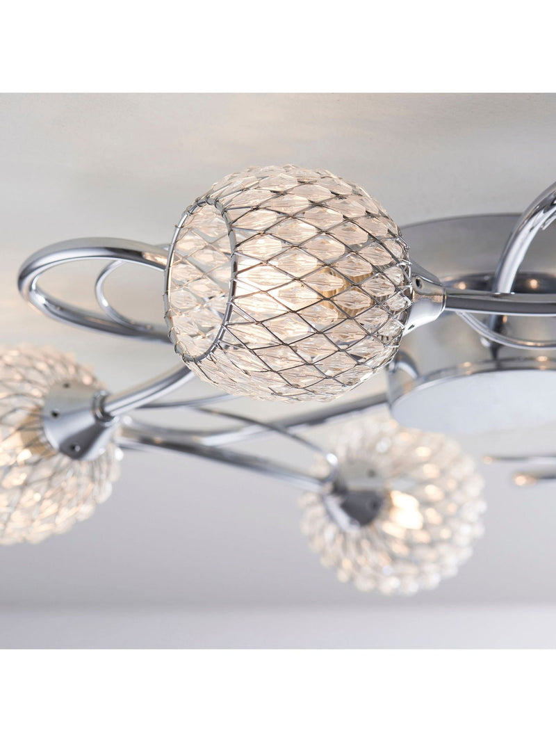 Gallery Home Chrome 5 Light Flush Edmonton Flush Ceiling Light