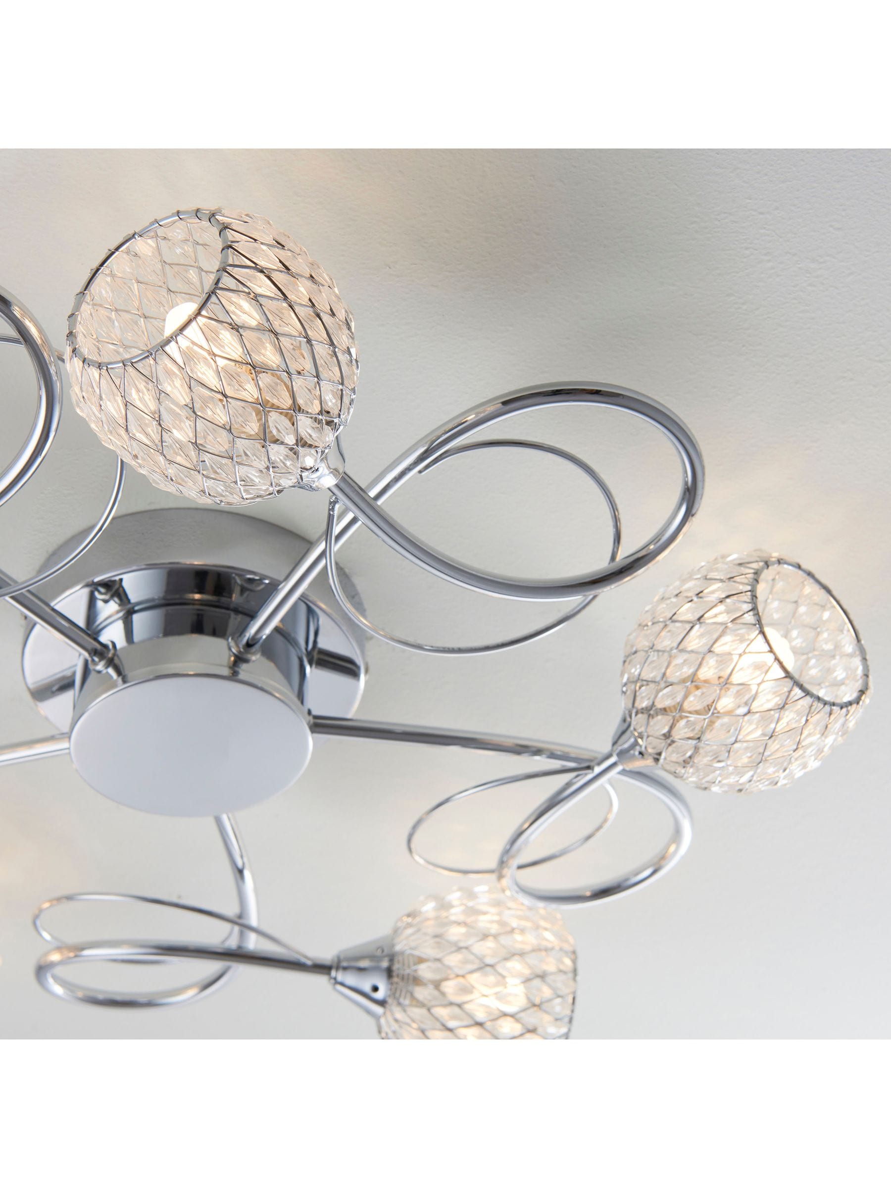 Gallery Home Chrome 5 Light Flush Edmonton Flush Ceiling Light