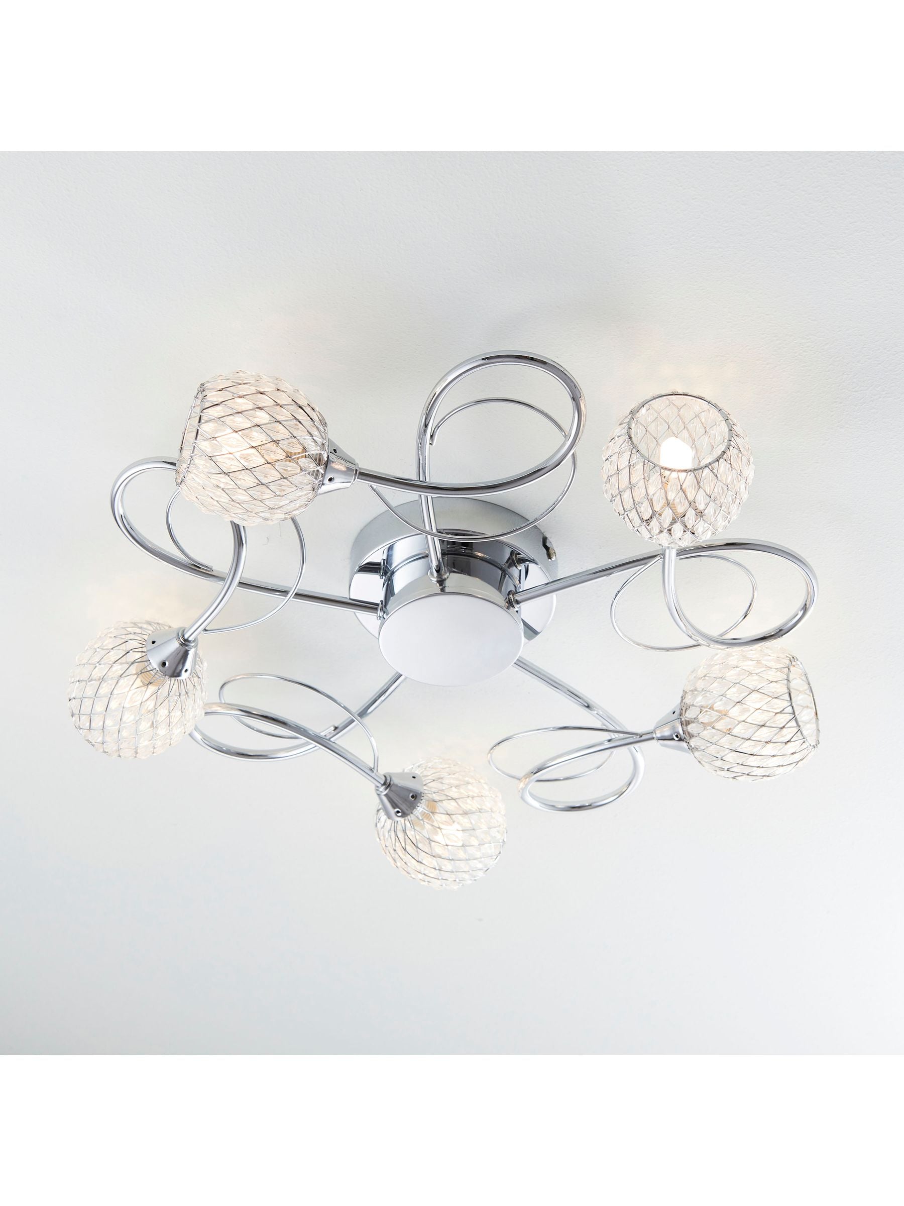 Gallery Home Chrome 5 Light Flush Edmonton Flush Ceiling Light