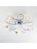 Gallery Home Chrome 5 Light Flush Edmonton Flush Ceiling Light
