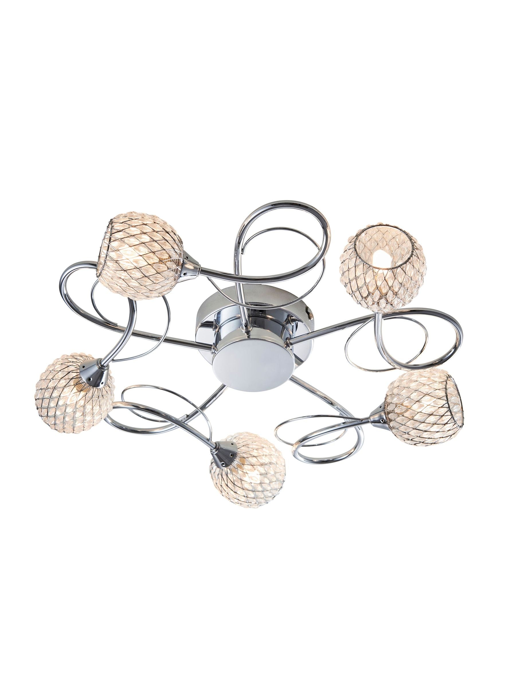 Gallery Home Chrome 5 Light Flush Edmonton Flush Ceiling Light