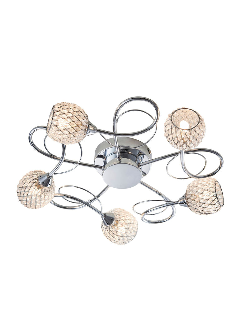 Gallery Home Chrome 5 Light Flush Edmonton Flush Ceiling Light