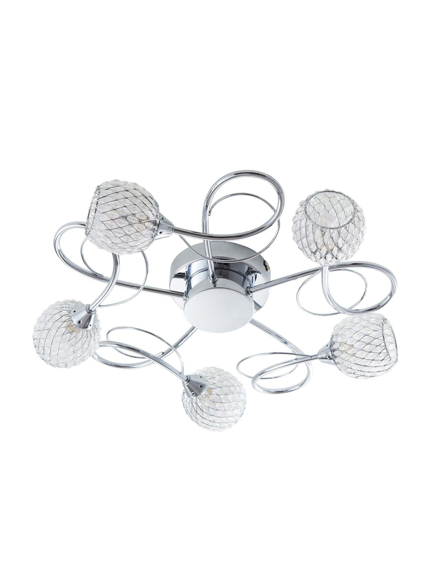 Gallery Home Chrome 5 Light Flush Edmonton Flush Ceiling Light