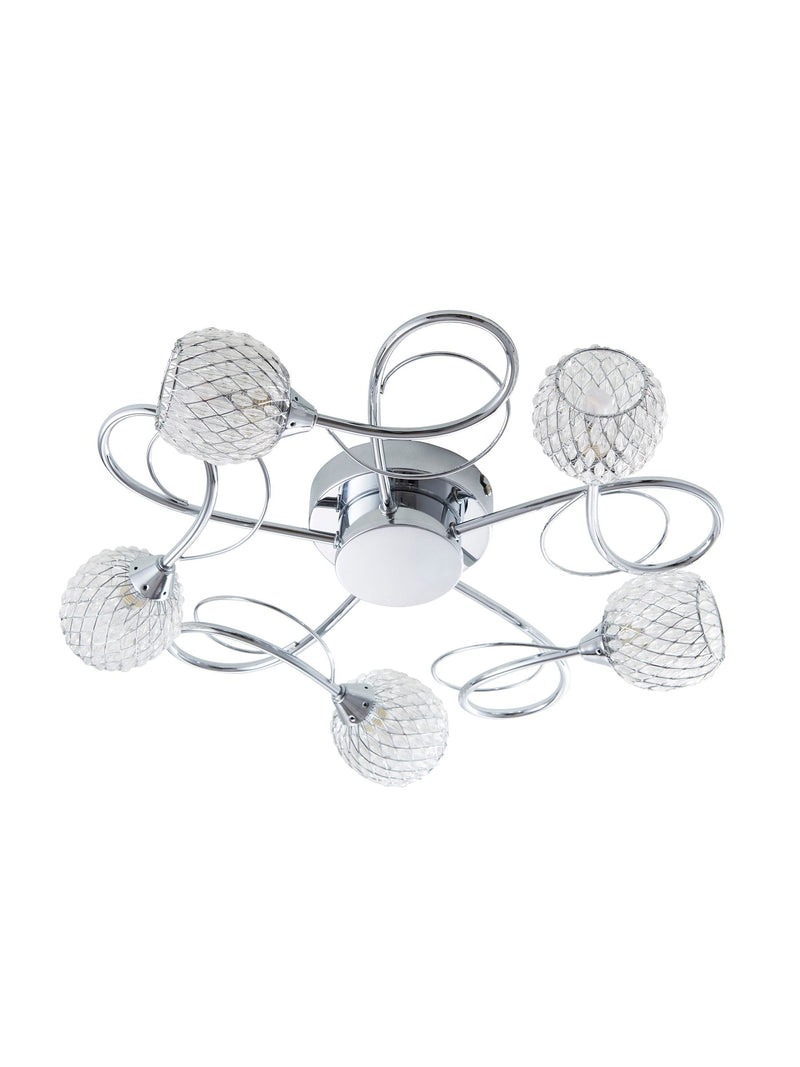 Gallery Home Chrome 5 Light Flush Edmonton Flush Ceiling Light