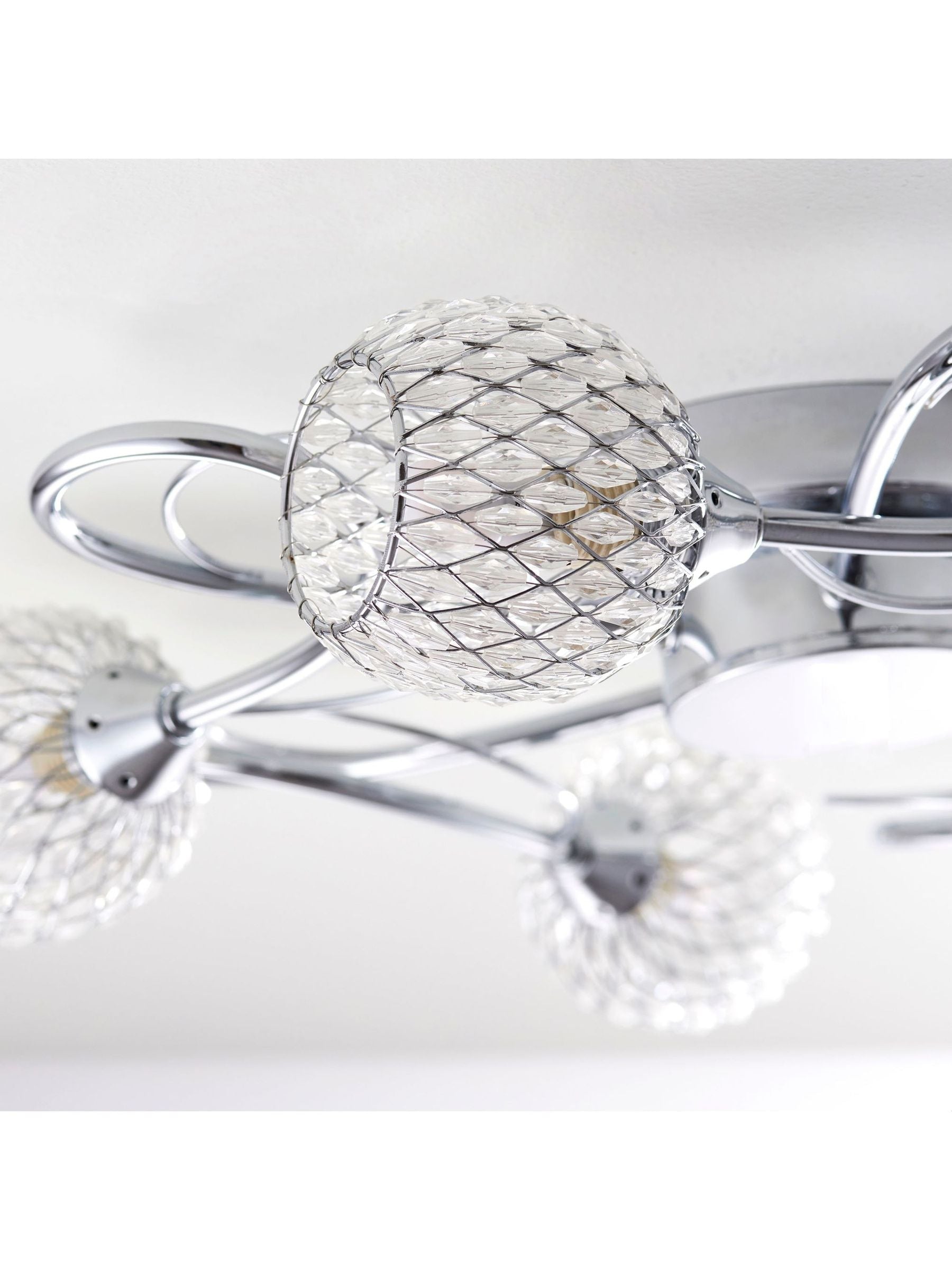 Gallery Home Chrome 5 Light Flush Edmonton Flush Ceiling Light