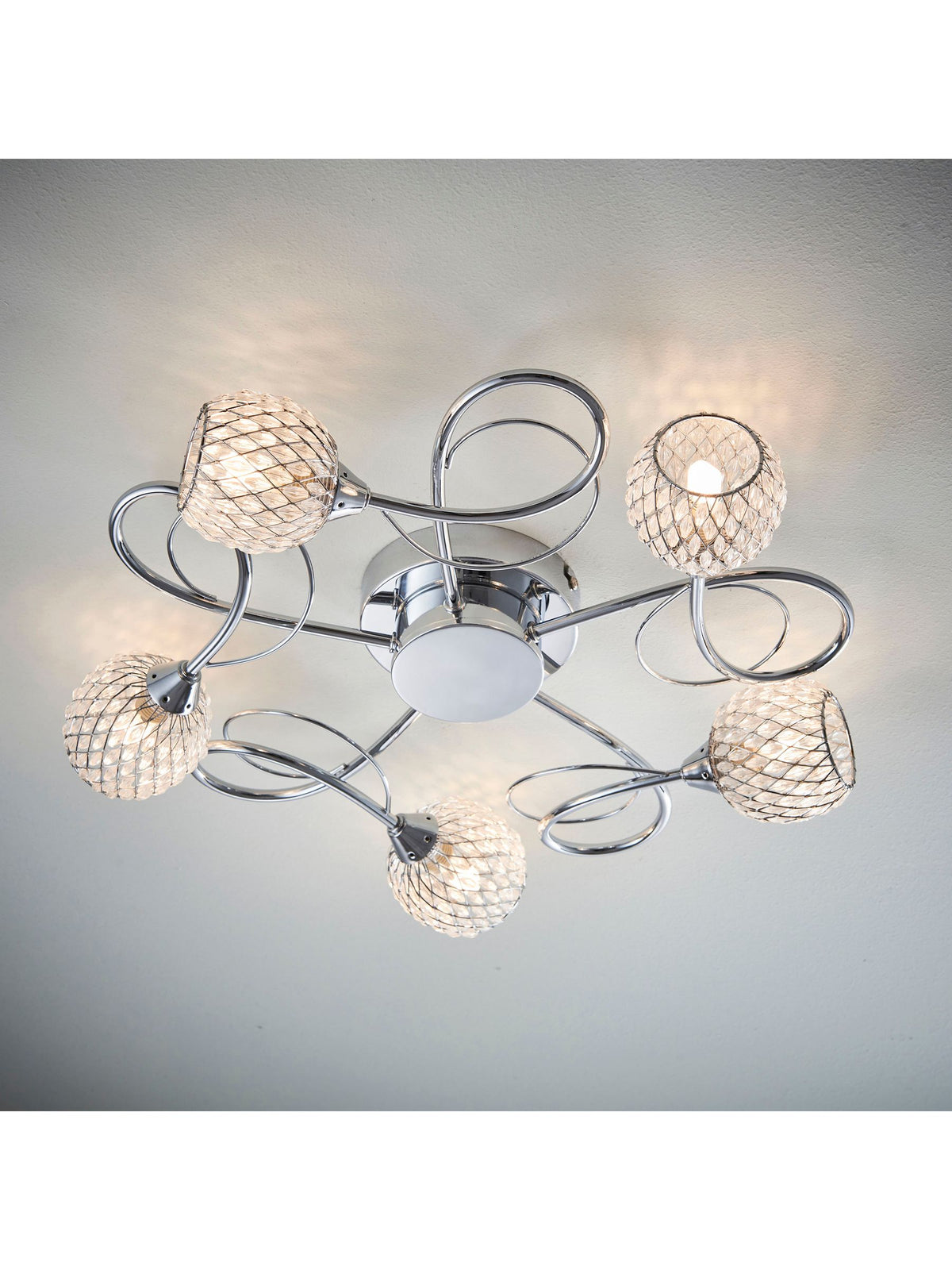 Gallery Home Chrome 5 Light Flush Edmonton Flush Ceiling Light