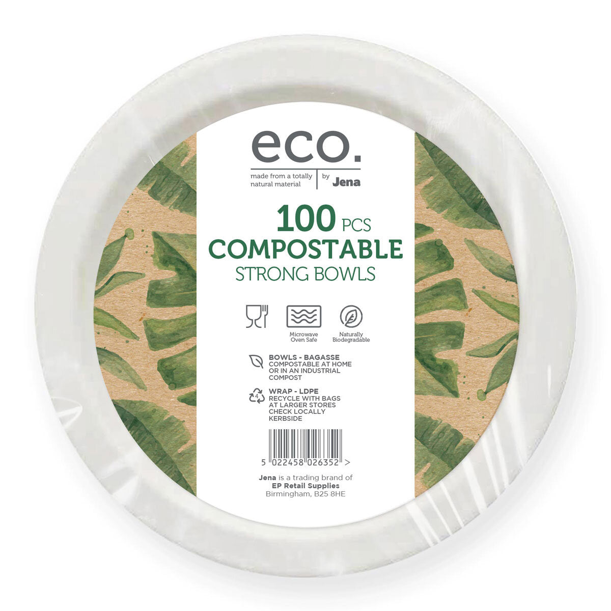 Jena Eco Compostable Strong Bowls, 100 Pack GOODS Costco UK