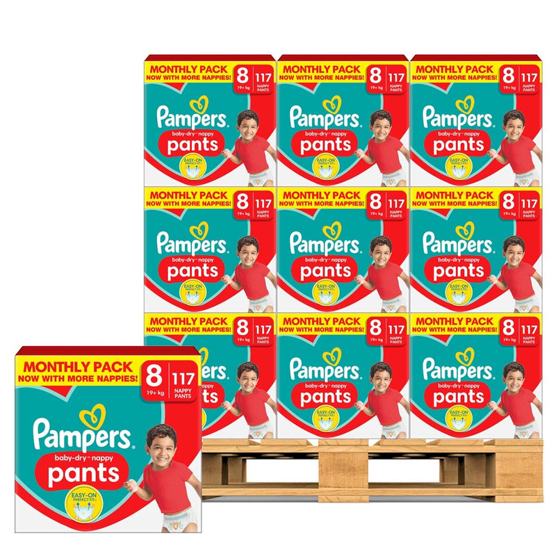 Pampers Baby Dry pants size 8, imported from the UK