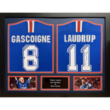 Brian Laudrup & Paul Gascoigne Double Signed Framed Rangers Shirts GOODS Costco UK