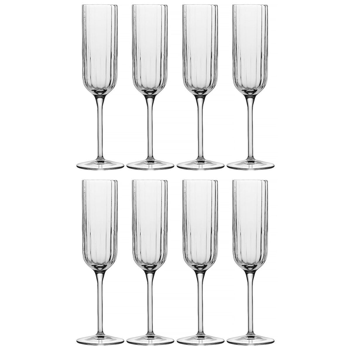 Luigi Bormioli Bach flute glasses 210ml 8 pack (British brand)
