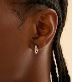 Astrid & Miyu crystal illusion huggie earrings rhodium plated sterling silver, imported from the UK