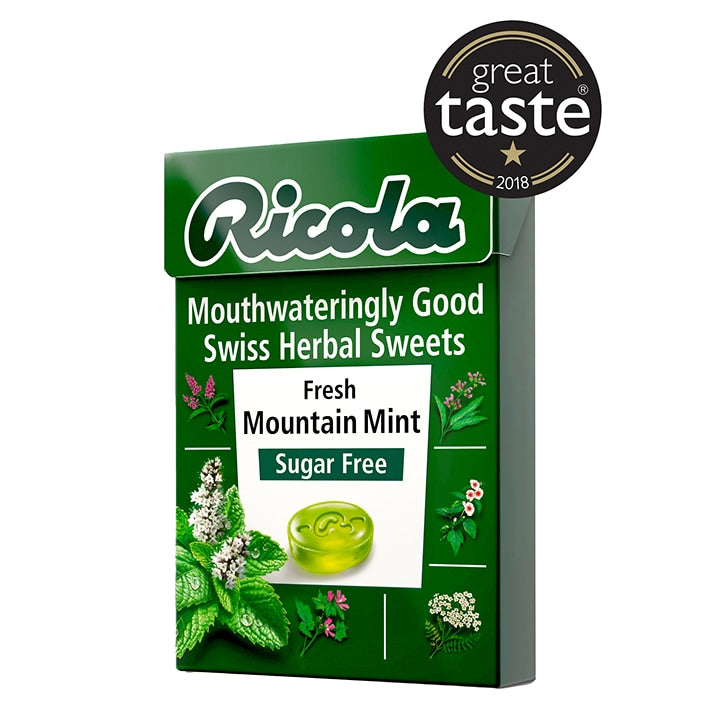 Ricola Mountain Mint Swiss Herbal Sweets Box 45g Sweet Snacks Holland&Barrett   