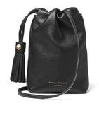 Scratch-Resistant Grained Leather Backpack with Buckle Fastening