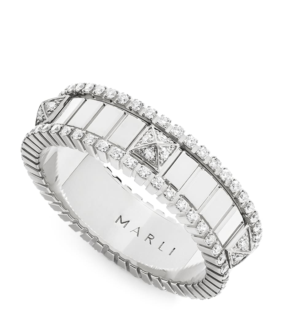 Marli New York white gold diamond spinning ring, UK version