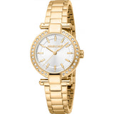 Roberto Cavalli gold ladies watch with stainless steel bracelet (British brand)