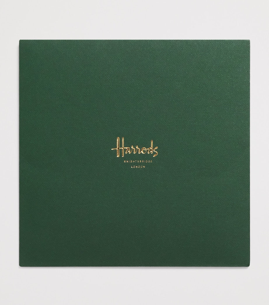 Harrods silk jacquard pocket square 32cm, imported from the UK