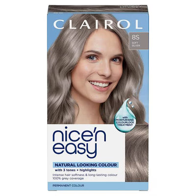 Superdrug Clairol Nice'N Easy Permanent Hair Dye Soft Silver 8S- Buy online at McGrocer