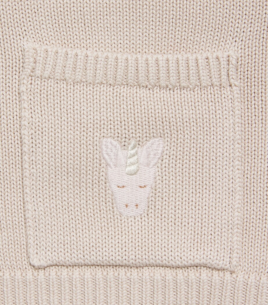 Donsje Organic Cotton Unicorn Loeke Baby Sweater 6-30 Months - British product