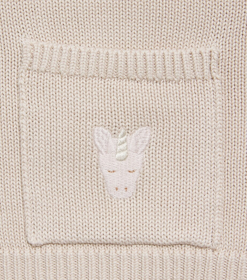 Donsje Organic Cotton Unicorn Loeke Baby Sweater 6-30 Months - British product