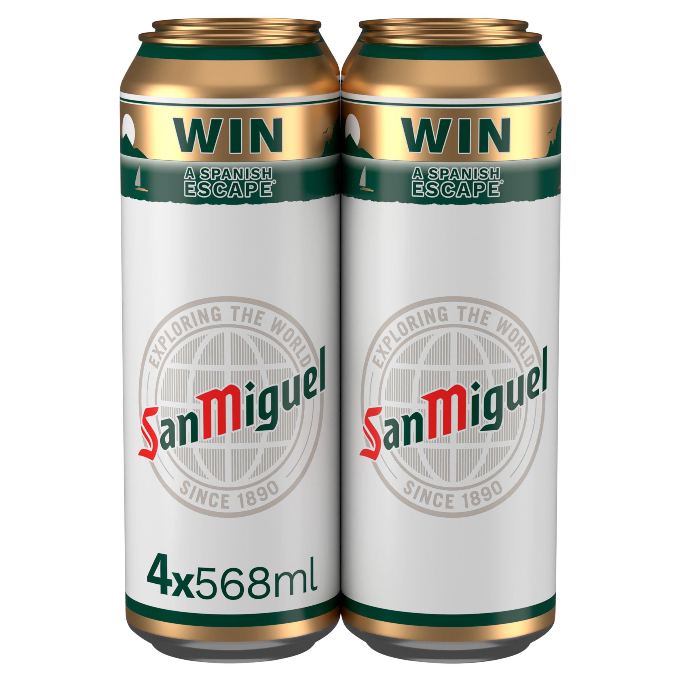 San Miguel Premium Lager Beer Cans 4x568ml All beer Sainsburys   