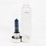 Myga crystal glass water bottle with neoprene sleeve - British product