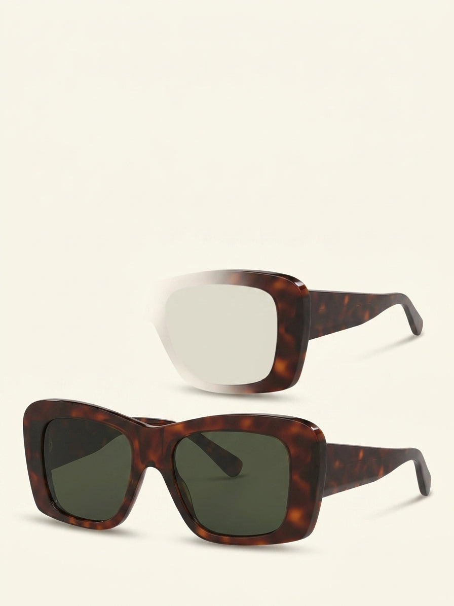 Celine brown acetate irregular sunglasses with polycarbonate lenses, UK version