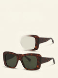 Celine brown acetate irregular sunglasses with polycarbonate lenses, UK version