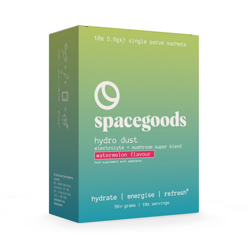 Spacegoods Hydro Dust electrolyte powder watermelon flavour 10 sachets - British product