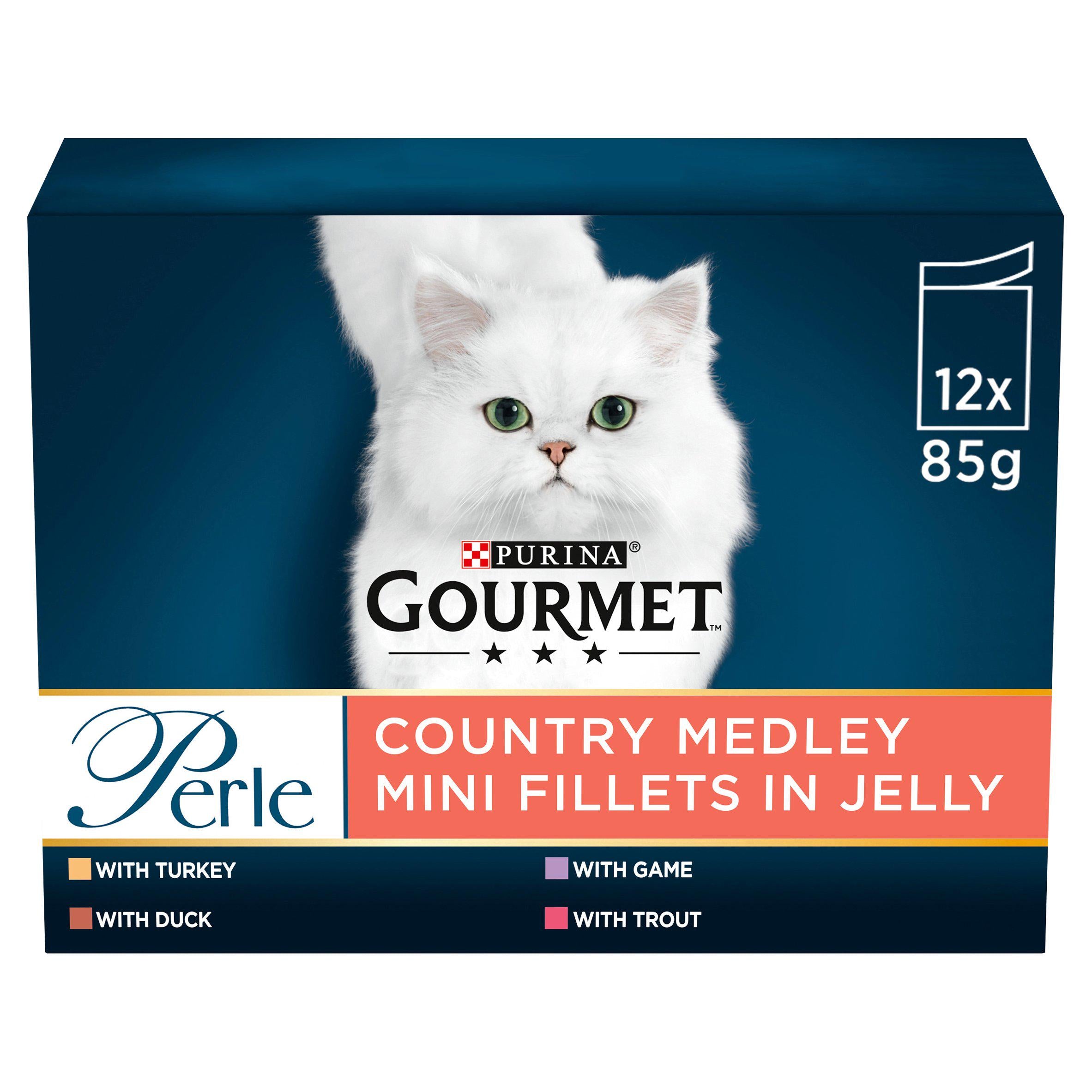 Gourmet Perle Cat Food Pouches Country Medley 12X85g Cat pouches & trays Sainsburys   