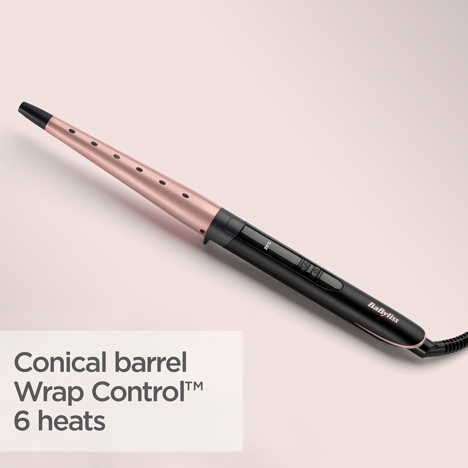 BaByliss Rose Quartz conical curling wand - British product