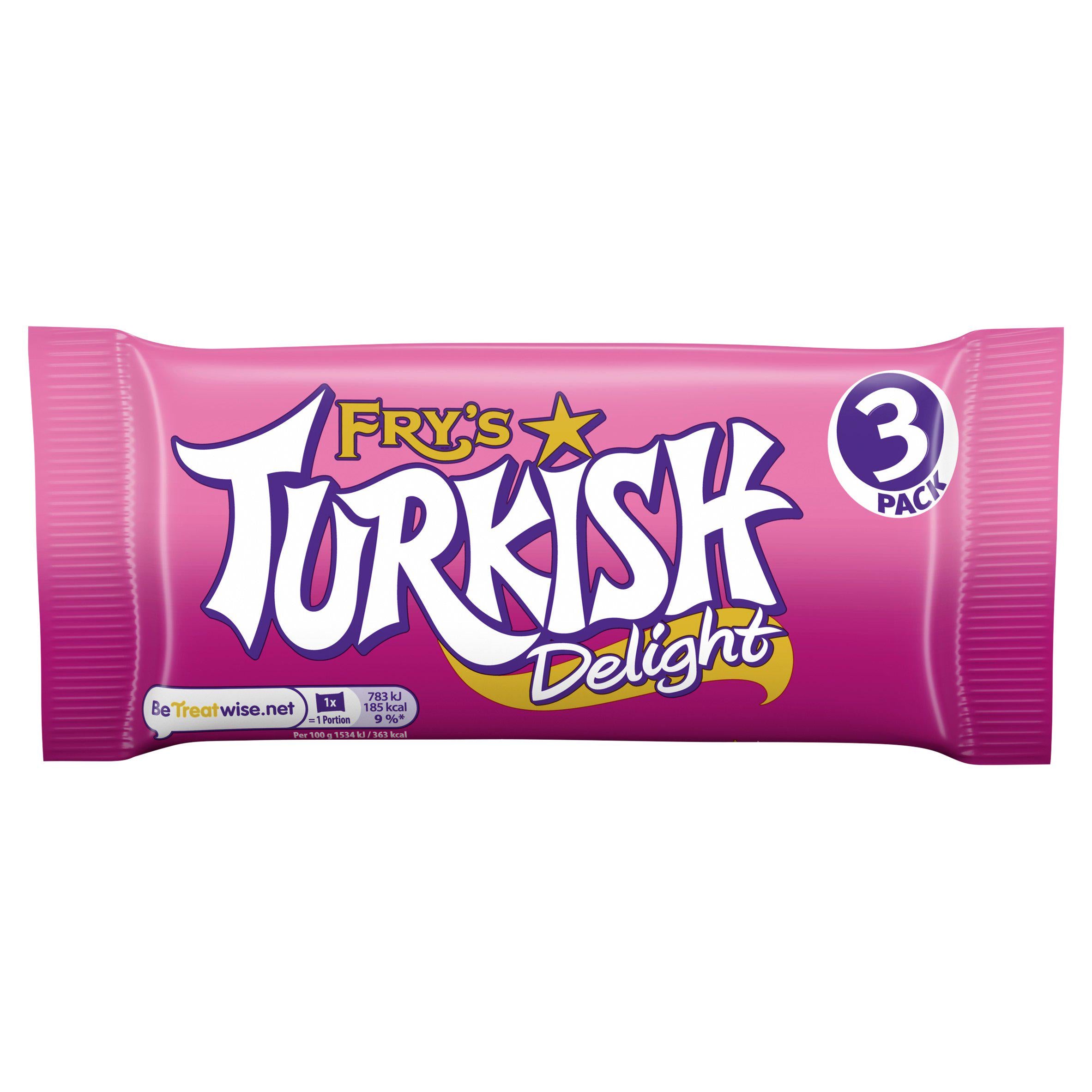 Fry's Turkish Delight Chocolate Bar Multipack x3 153g GOODS Sainsburys   