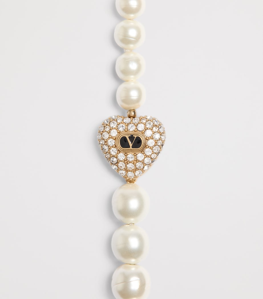 Valentino Garavani Coeur Royal beaded necklace with crystals - British product